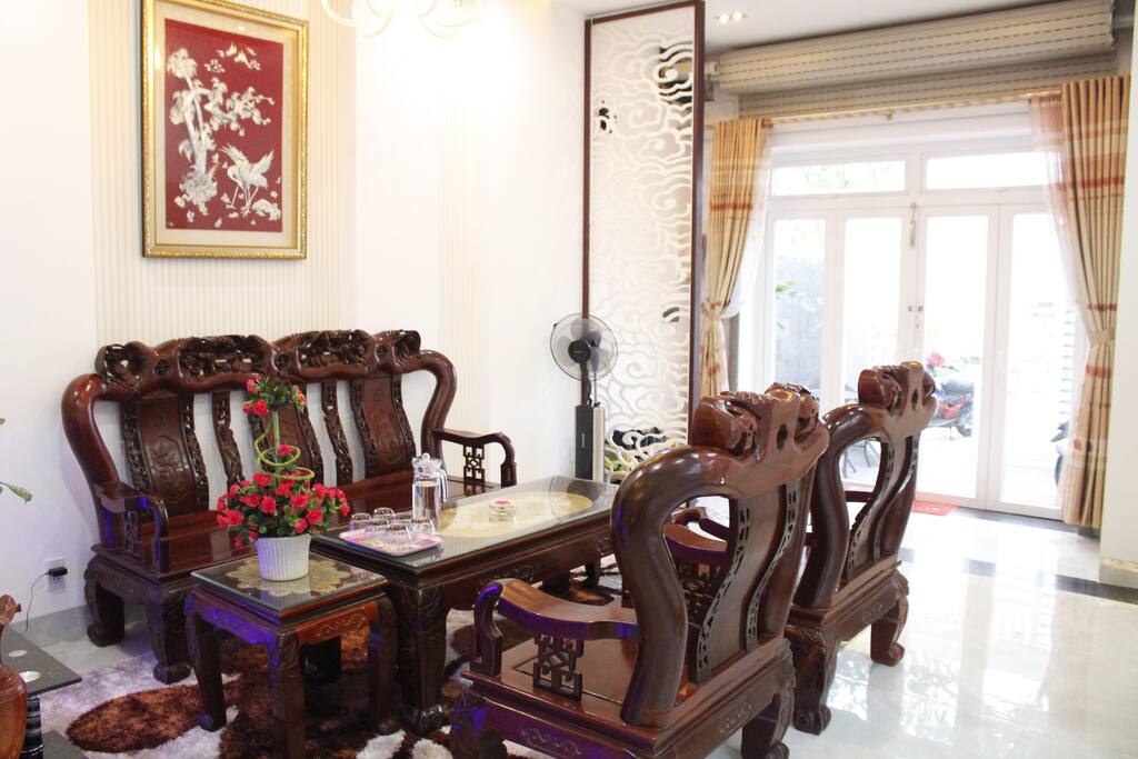 The living room with full furnitures