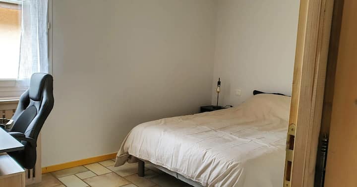 2nd bedroom, bed 140 cm, this one has lake view and an office