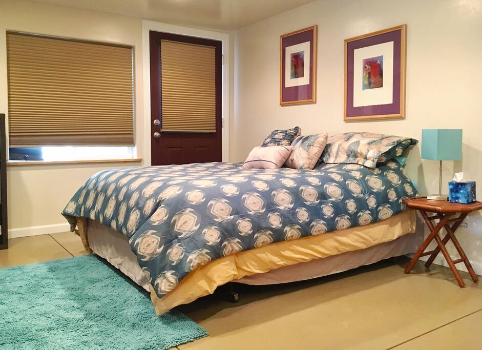 Bed and entry door