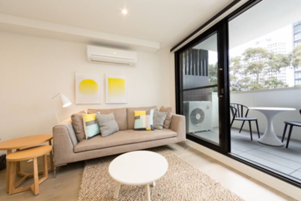 Loads of Natural light - living room leads to balcony