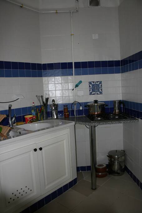Simple but well equipped kitchen