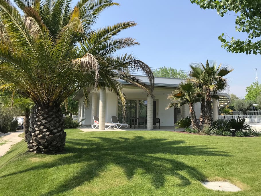 Giardino privato con palme
