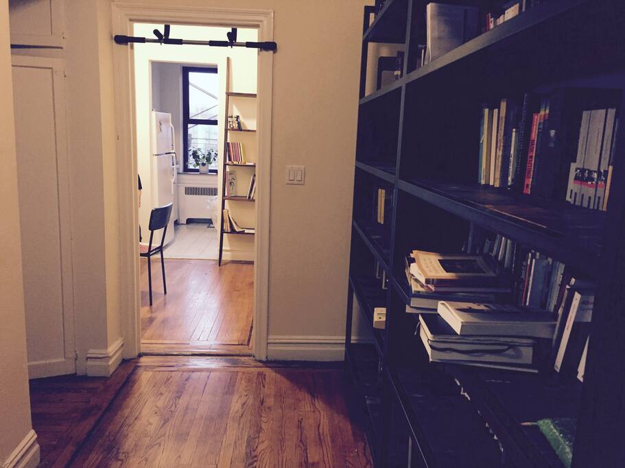 View from the entrance: just out of view, a 10' x 8' alcove with dining room table.