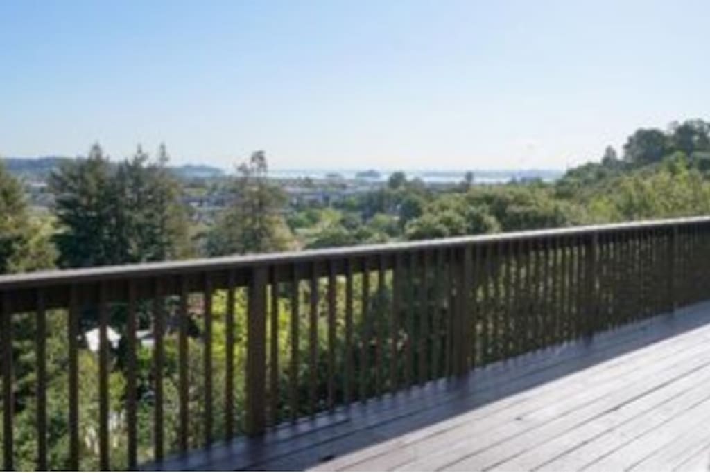 Back Deck with a coastal view
