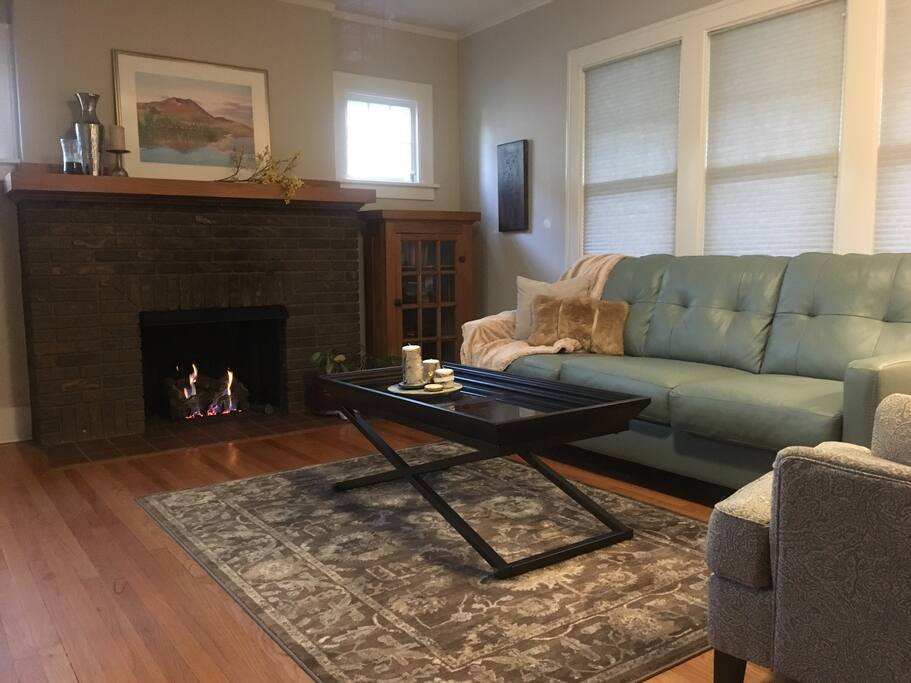 Living room with gas fireplace