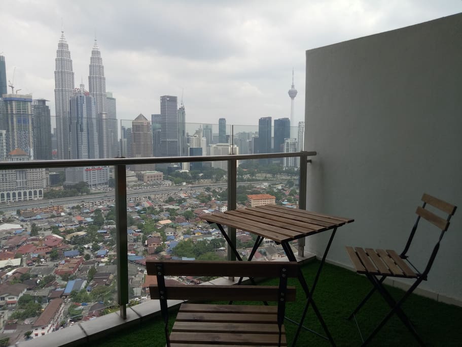 Balcony with full KL city view