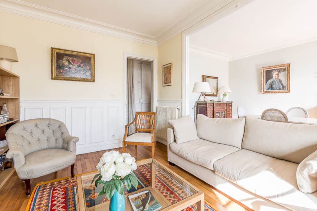Living room with a comfortable sofa bed for 2