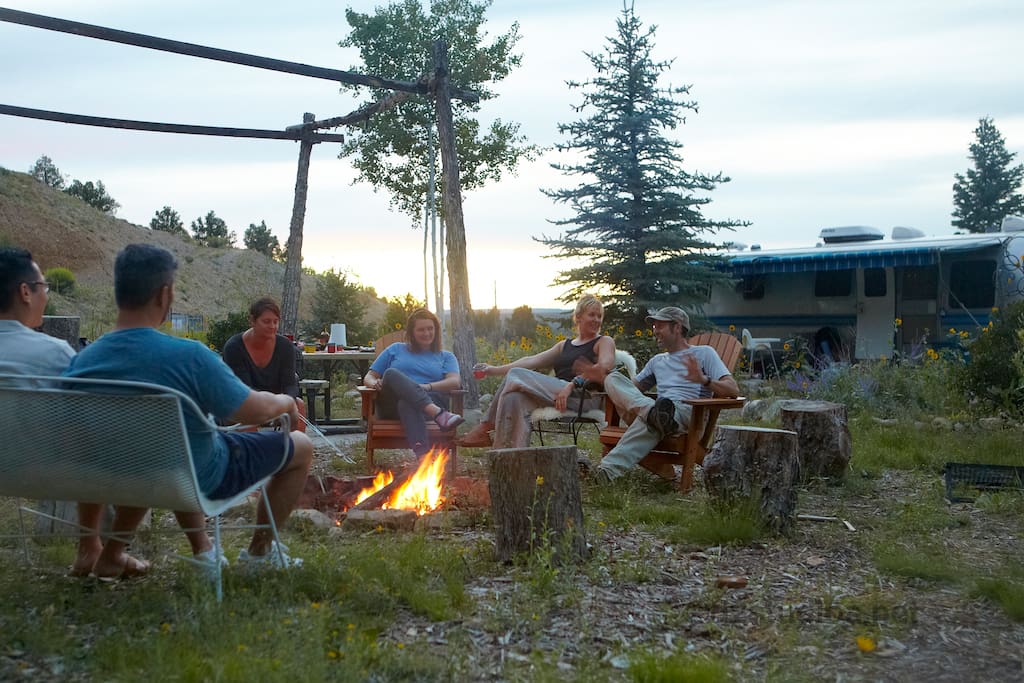 We have a great fire pit that you can cook on, or gather around in the evenings to get a little heat.
