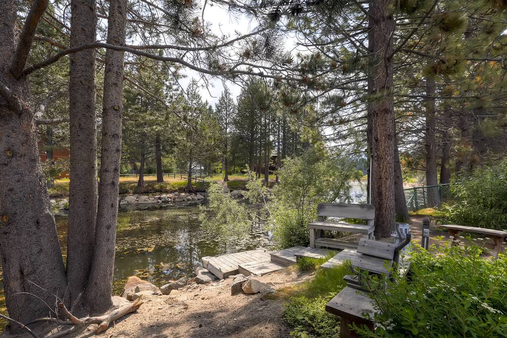 Relax on the waterside porch right off the back yard. Fish, paddle, or read a book.