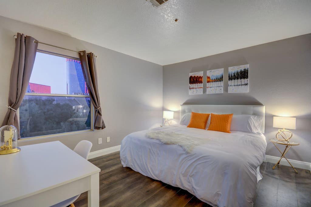 Updated and stylish condo features good size bedrooms.