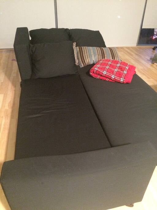 The sofa bed.