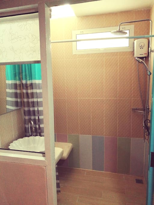 Bathroom with water heater
