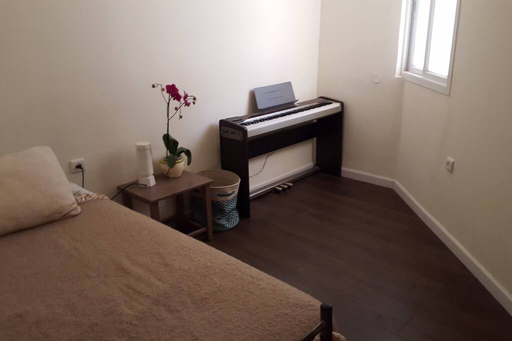 Second bedroom, two twin beds and possibility of crib. Closet space available