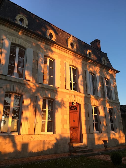 Evening sun on the front of the house