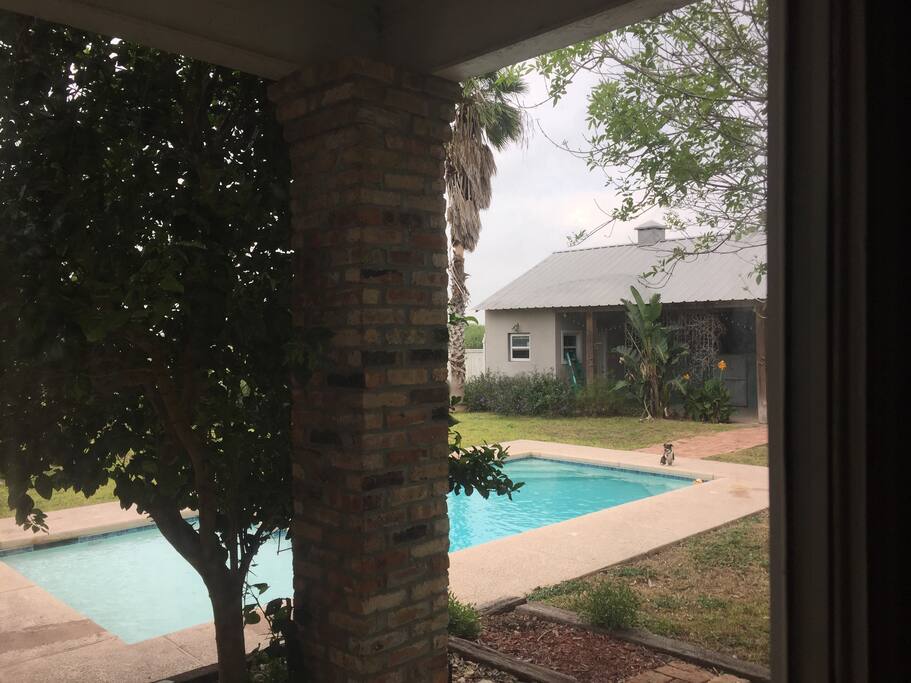View of the pool from the guest quarters