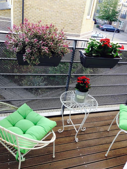 The balcony off the living room
