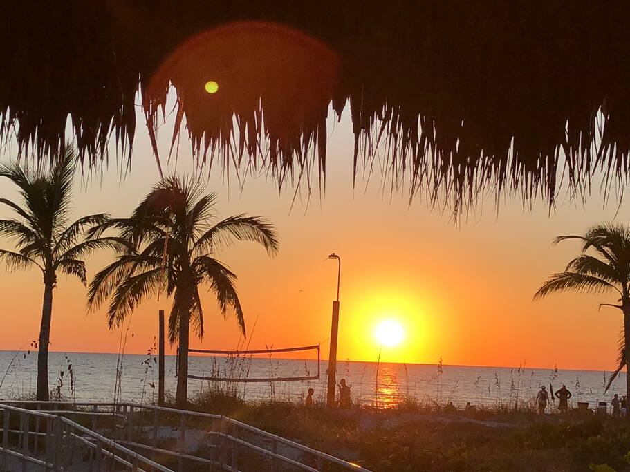 stop by the tiki deck on Maderia beach and listen to music as the sun goes down