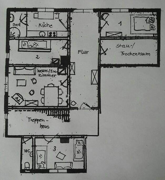 Grundriss der Ferienwohnung