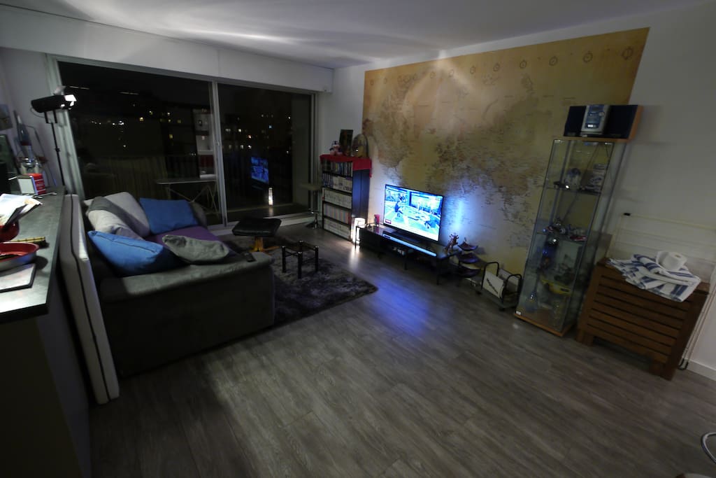 Living room with ambilight TV