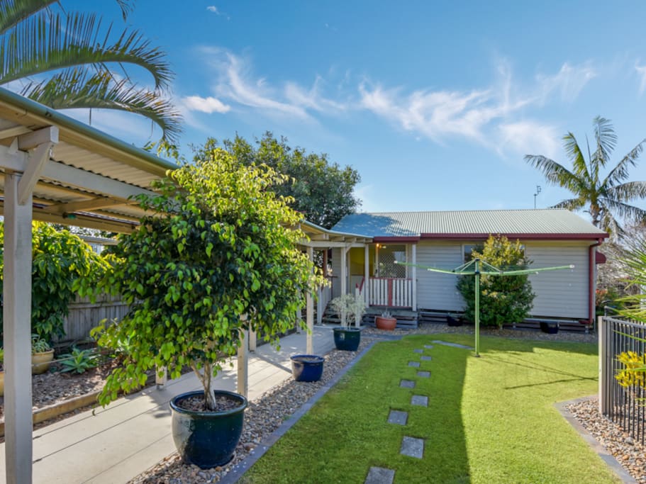 Pathway to flat, which is located at the back of the property and very private.
