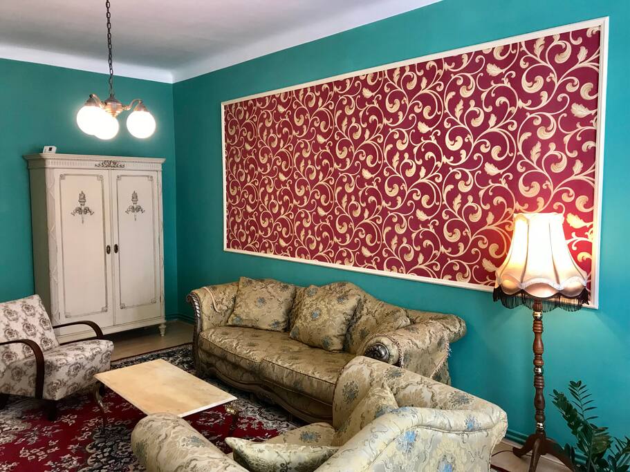 Comfortable sofa in living room