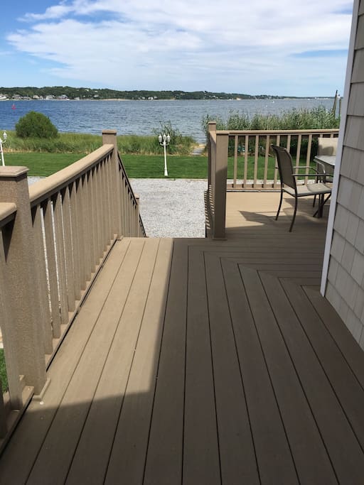 Deck overlooking the water
