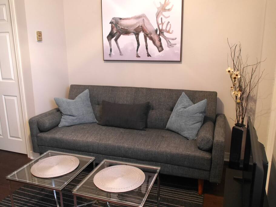 Relaxing living room with comfortable couch