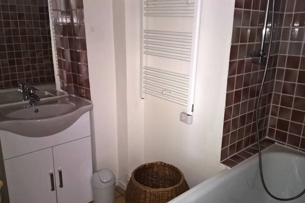 Salle de bains et wc indépendant communs aux deux chambres d'hôtes