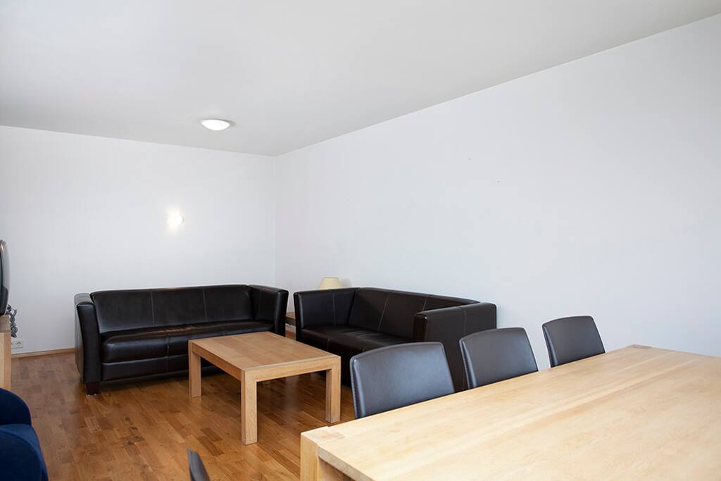 living room, dining room and tv