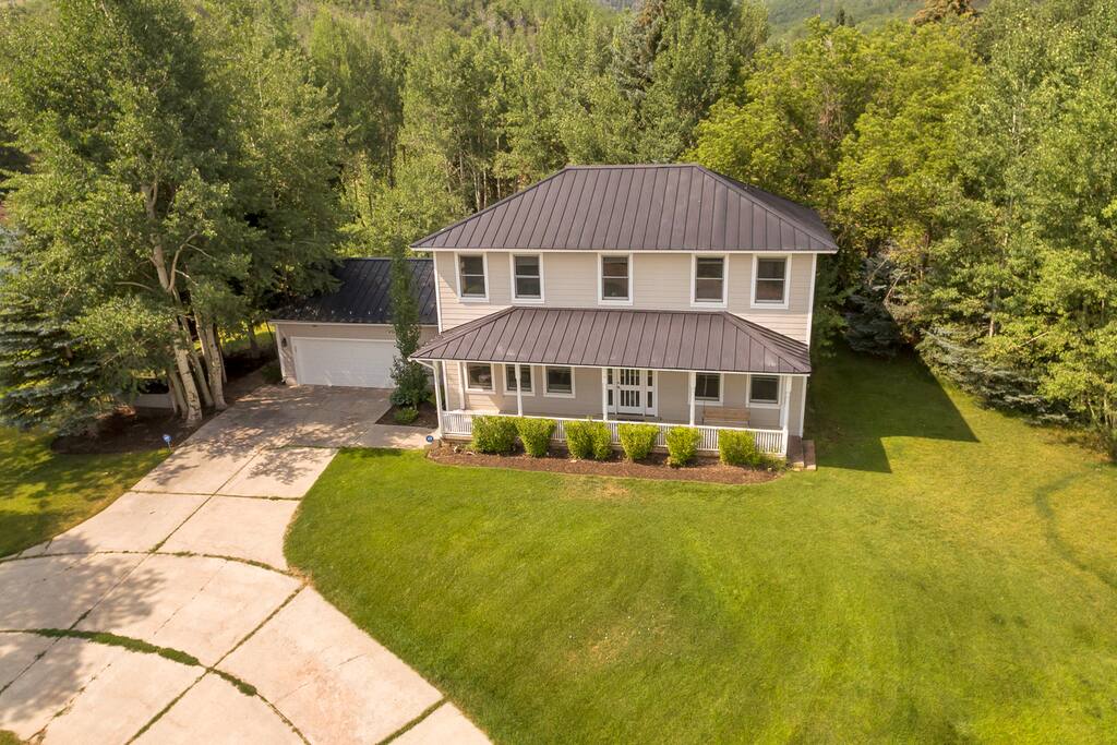 Drone shot of house