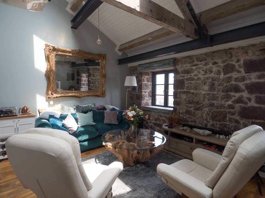 Looking across the lounge