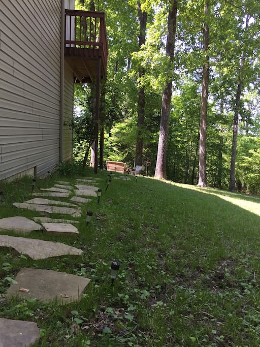 Rock path to your private entrance