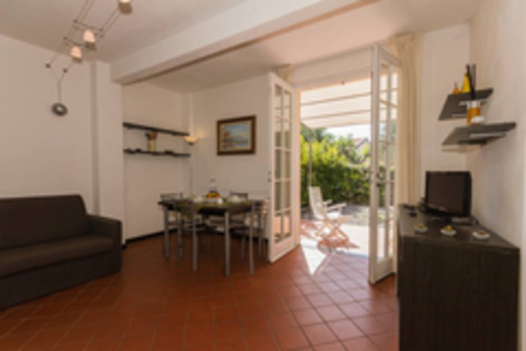 Living room and outside terrace