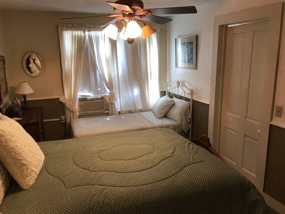 All rooms have side tables, reading lights, dressers, closets and air conditioning.