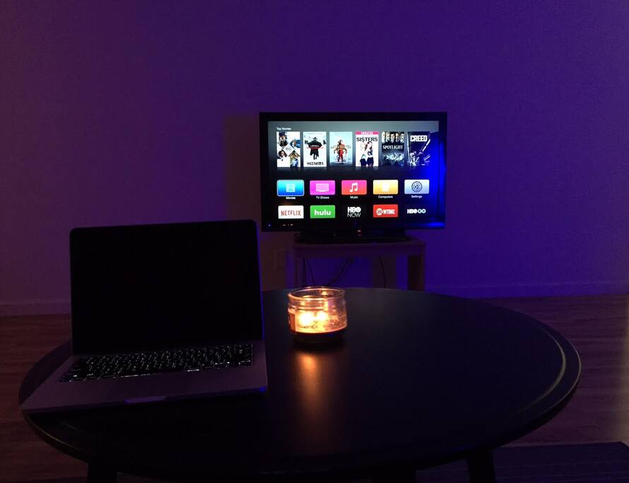 Living room TV equipped with AppleTV