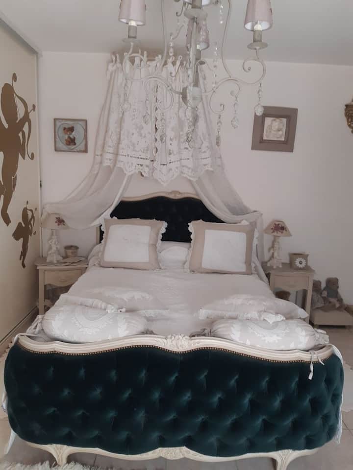 带标准双人床主套房的卧室 