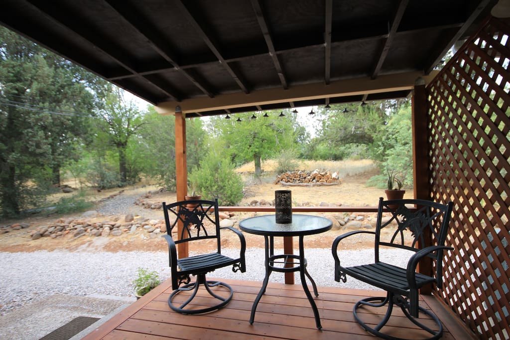 Your private covered porch for breakfast, lunch, or dinners. Or just to breathe in the fresh air!