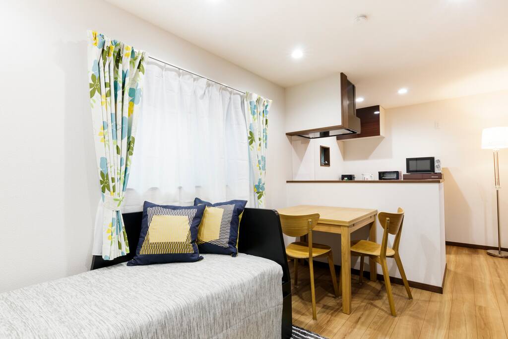 Spacious room decorated with brand new furnitures.