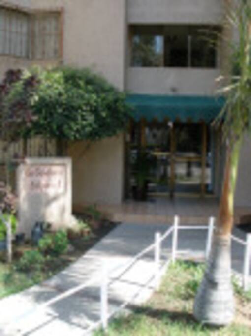 Private entrance to building 1