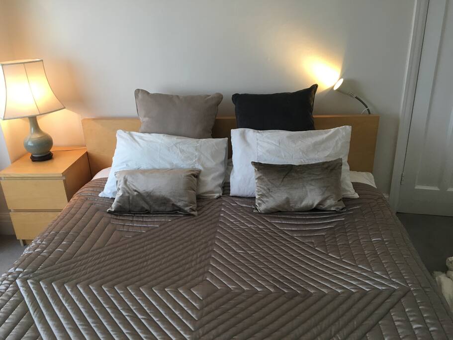Very comfortable bed, freshly decorated room.