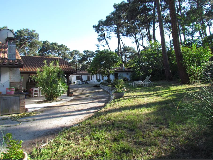 la maison est située au fond du jardin
