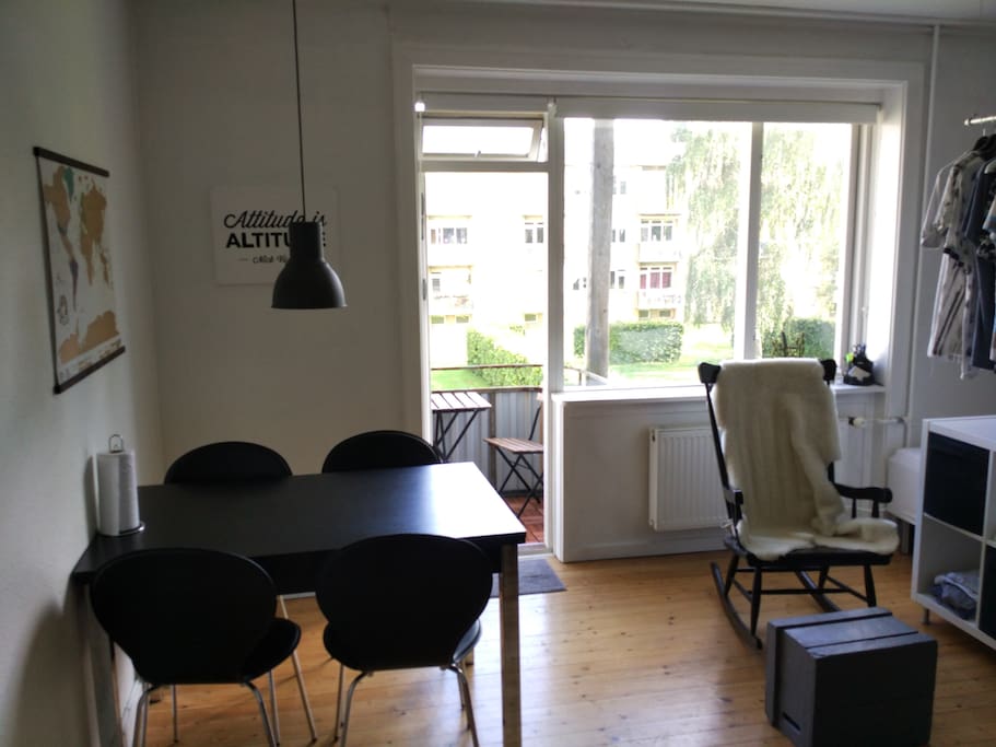 Dining table and the balcony