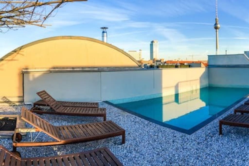 Shared rooftop terrace with swimming pool. Please check out my house rules regarding use of rooftop garden.
