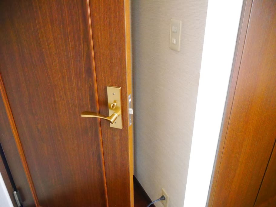 Bedroom's door with key