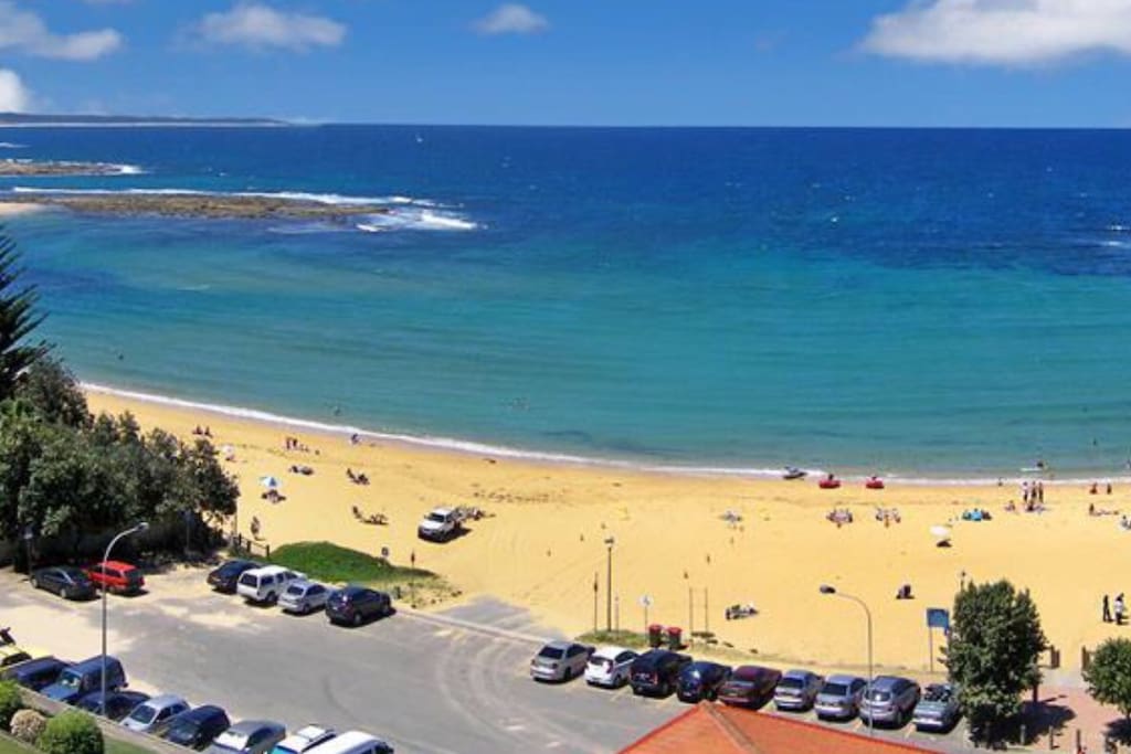 500m walk to clean, patrolled Toowoon Bay beach.