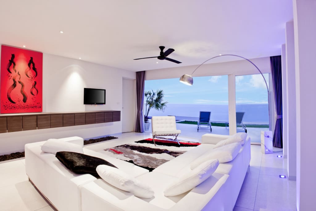 Living area with ocean view