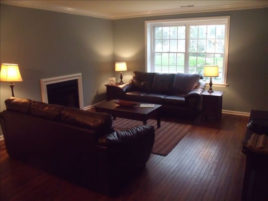 Front living room, pull out sofa bed, flat- screen TV.