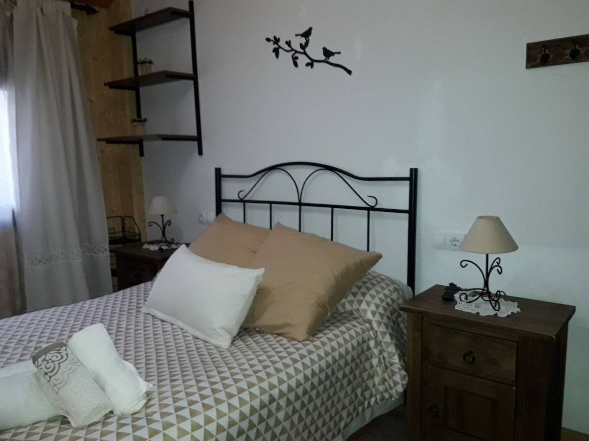 Bedroom,. 1.35m wide by 1.90m long double bed