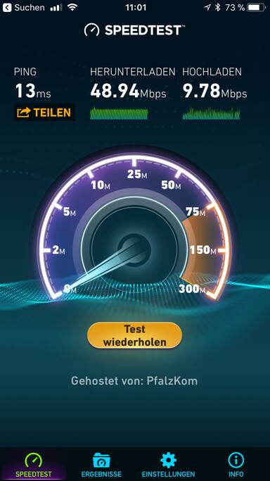 50 MBit Download / 10 MBit Upload