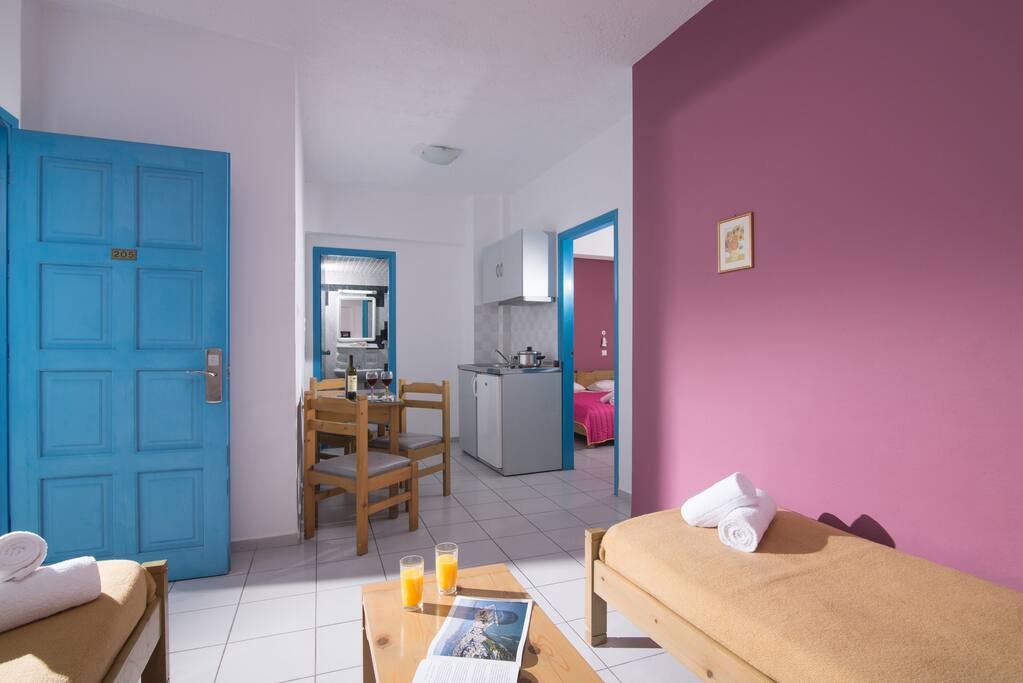 main room and kitchen
